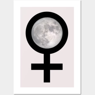 Feminist Moon Celestial Design - Moon in Female Sign Posters and Art